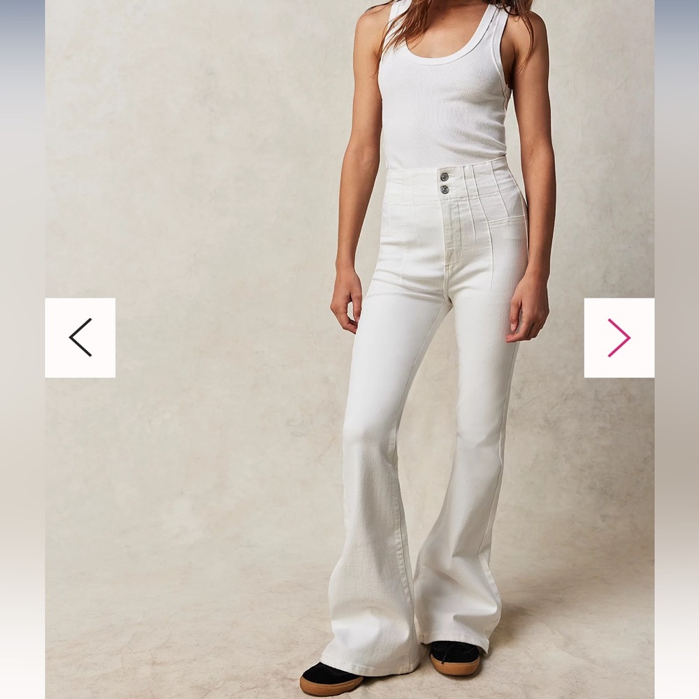 NWT We The Free white high rise pants!